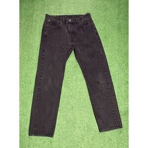 Levi's 505 Jeans Men's 34X32 Black Denim Straight Regular Fit (33x30 Actual)